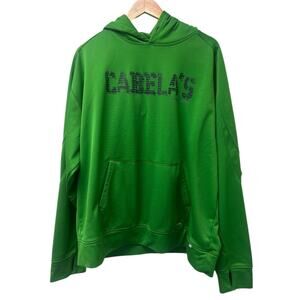 Cabela’s Hoodie Men 2XL Green Pullover‎ Sweatshirt Outdoor Hunting Casual Cotton